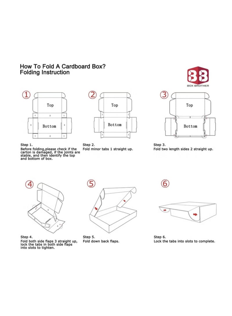 بست كراتين شحن | 50 قطعة | 16 × 14 × 8 سم | للتجارة الإلكترونية | أبيض - Image 4